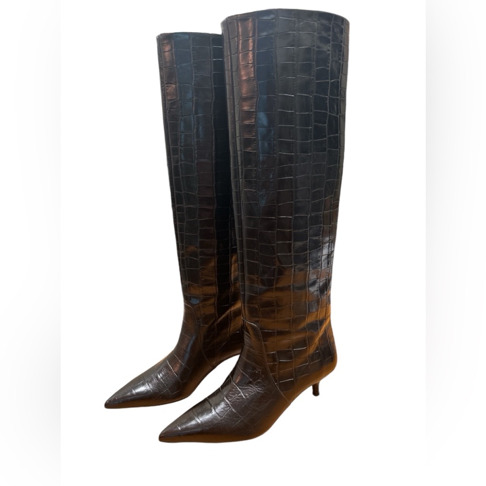 Massimo Dutti Leather Knee High Boots
